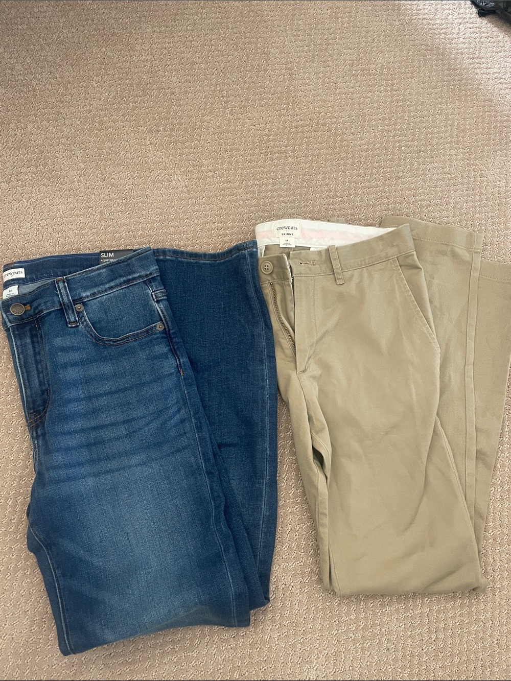 Crewcuts Slim Jeans in Indigo and Khaki pants bundle